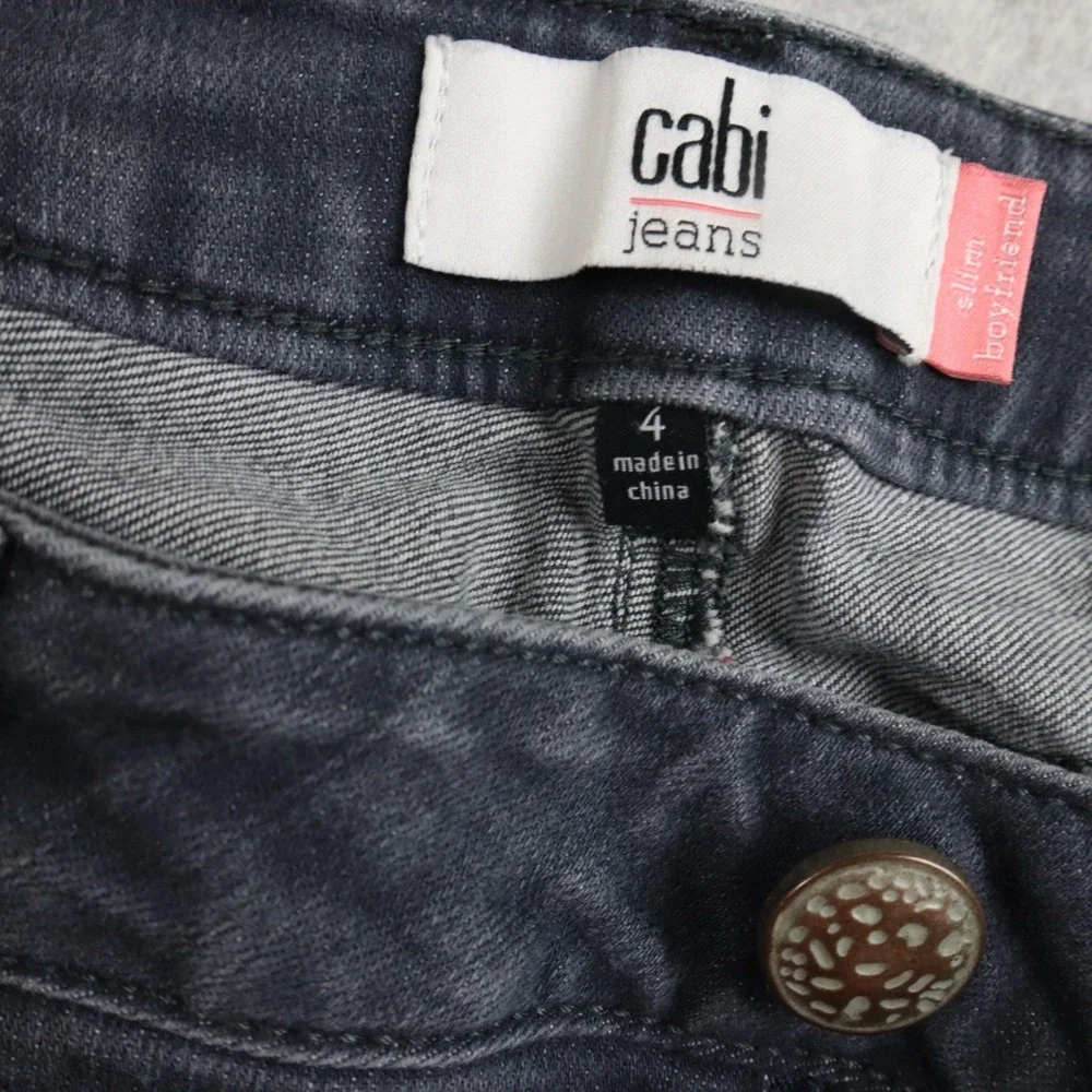 Cabi Jeans Womens 4 Slim Boyfriend Stretch Flex 5-Pocket Denim Blue‎